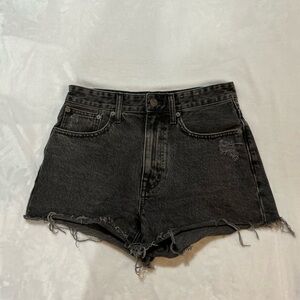 Madewell Distressed Black Jean Shorts